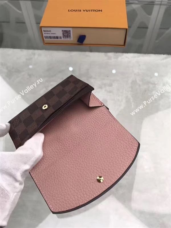 replica N60043 Louis Vuitton LV Normandy Compact Wallet Damier Leather Purse Bag Pink