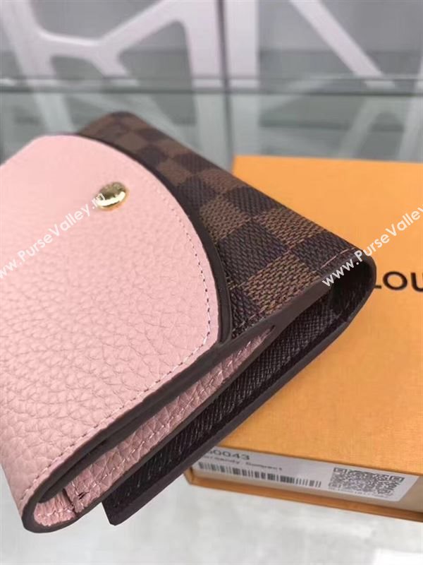 replica N60043 Louis Vuitton LV Normandy Compact Wallet Damier Leather Purse Bag Pink