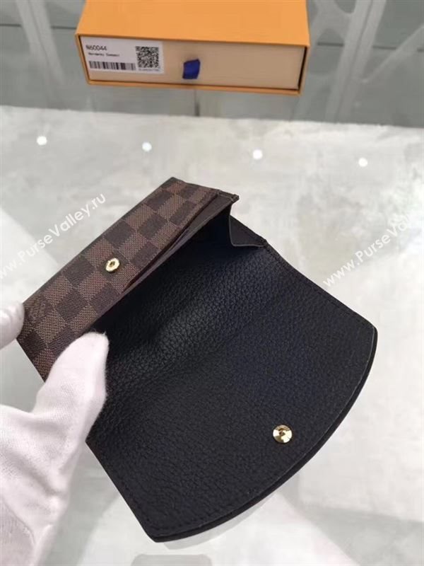 replica N60044 Louis Vuitton LV Normandy Compact Wallet Damier Leather Purse Bag Black