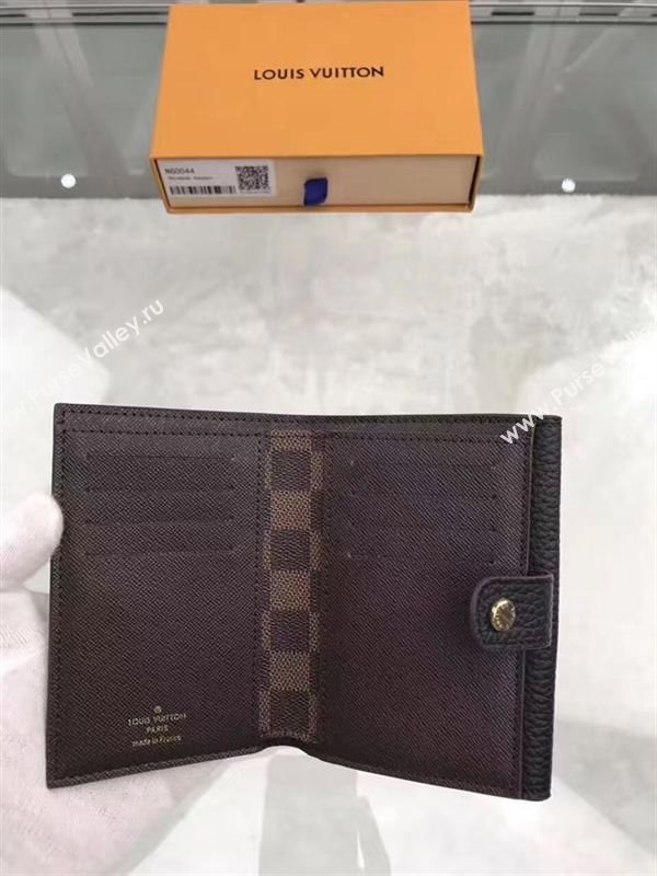 replica N60044 Louis Vuitton LV Normandy Compact Wallet Damier Leather Purse Bag Black