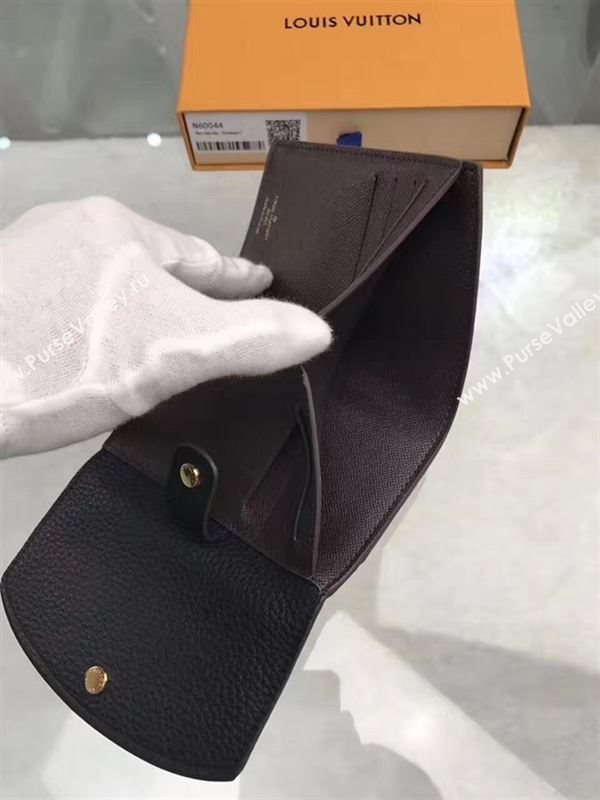 replica N60044 Louis Vuitton LV Normandy Compact Wallet Damier Leather Purse Bag Black