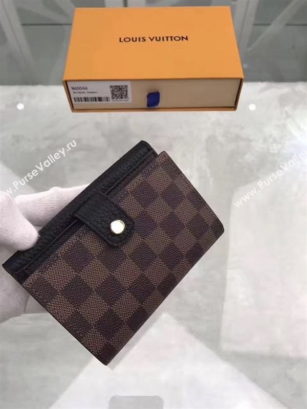 replica N60044 Louis Vuitton LV Normandy Compact Wallet Damier Leather Purse Bag Black