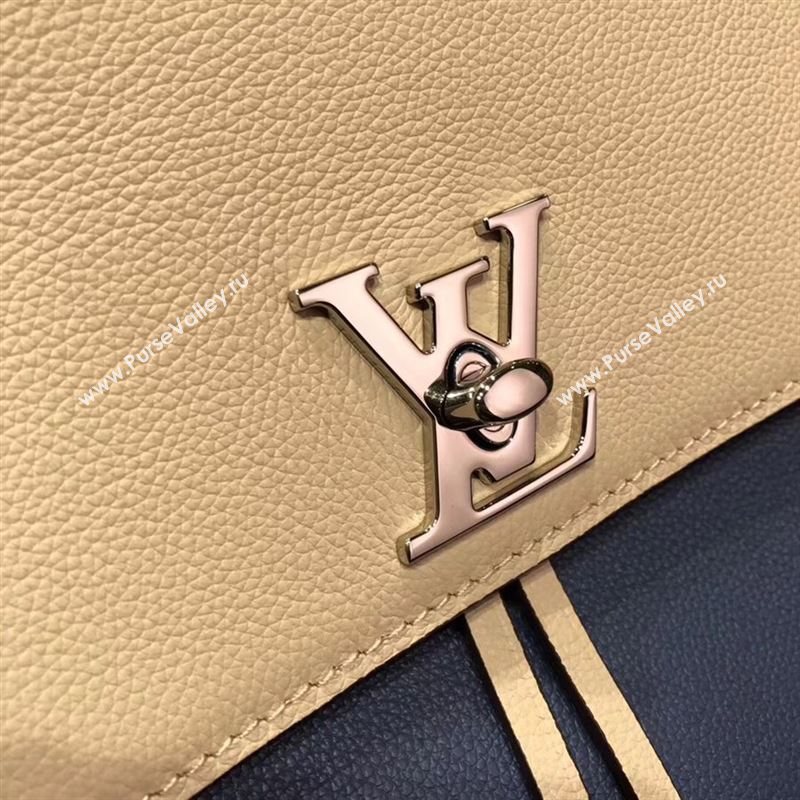 replica Louis Vuitton LV Lockme Backpack Handbag Real Leather Bag M41815 Navy