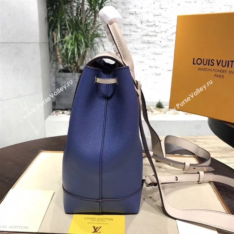 replica Louis Vuitton LV Lockme Backpack Handbag Real Leather Bag M41815 Navy