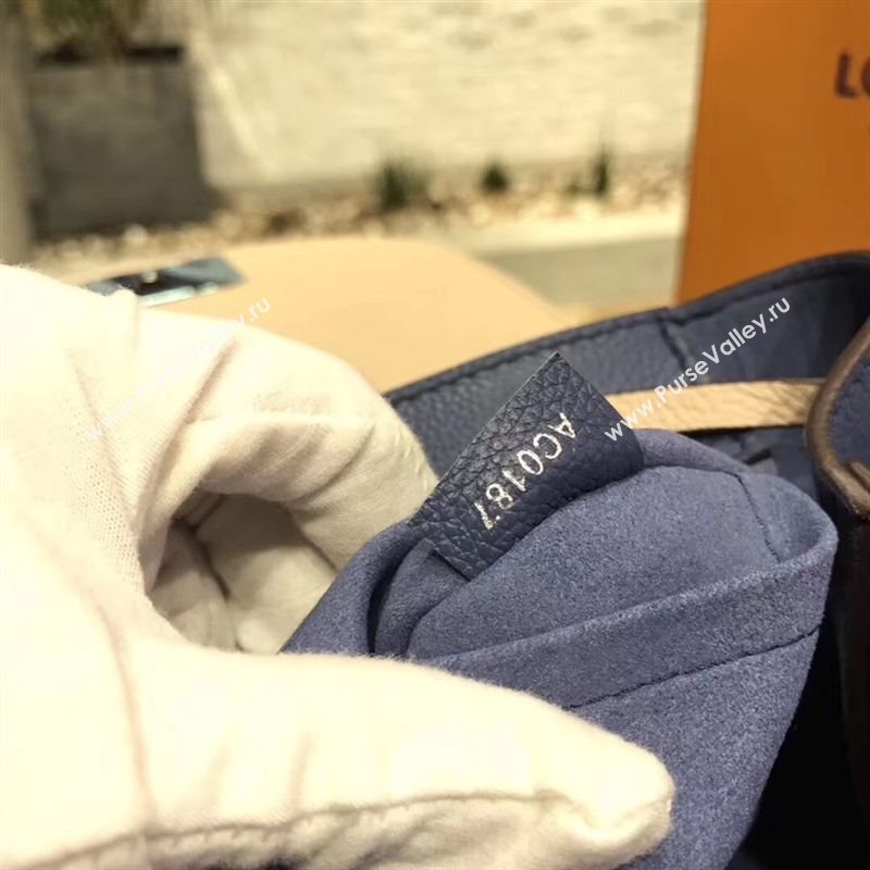 replica Louis Vuitton LV Lockme Backpack Handbag Real Leather Bag M41815 Navy