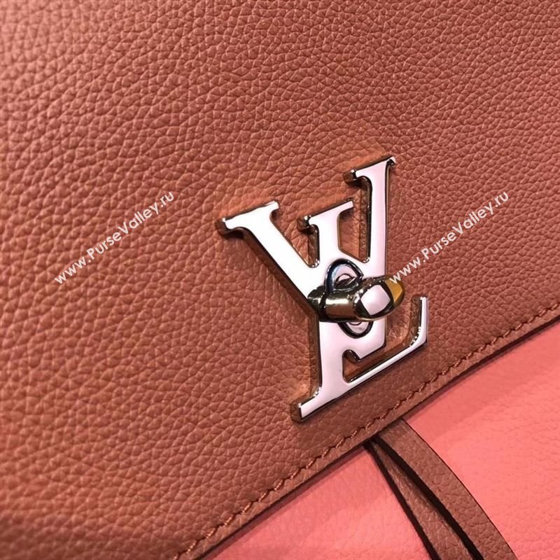 replica Louis Vuitton LV Lockme Backpack Handbag Real Leather Bag M41815 Pink