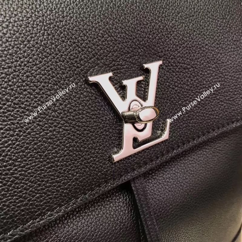 replica Louis Vuitton LV Lockme Backpack Handbag Real Leather Bag M41815 Black