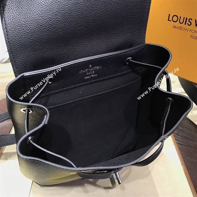 replica Louis Vuitton LV Lockme Backpack Handbag Real Leather Bag M41815 Black
