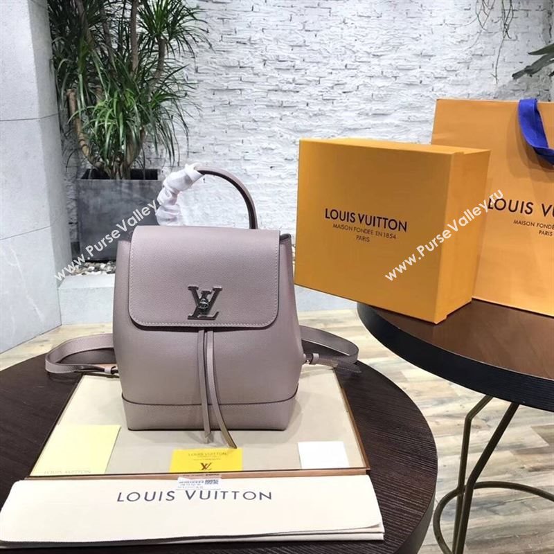replica Louis Vuitton LV Lockme Backpack Handbag Real Leather Bag M41815 Apricot