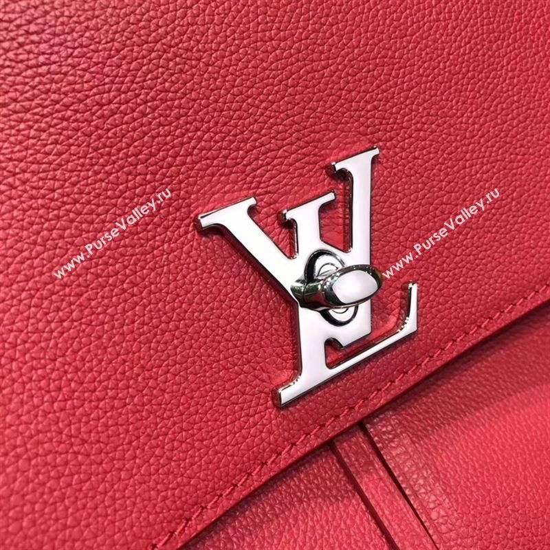 replica Louis Vuitton LV Lockme Backpack Handbag Real Leather Bag M41814 Red
