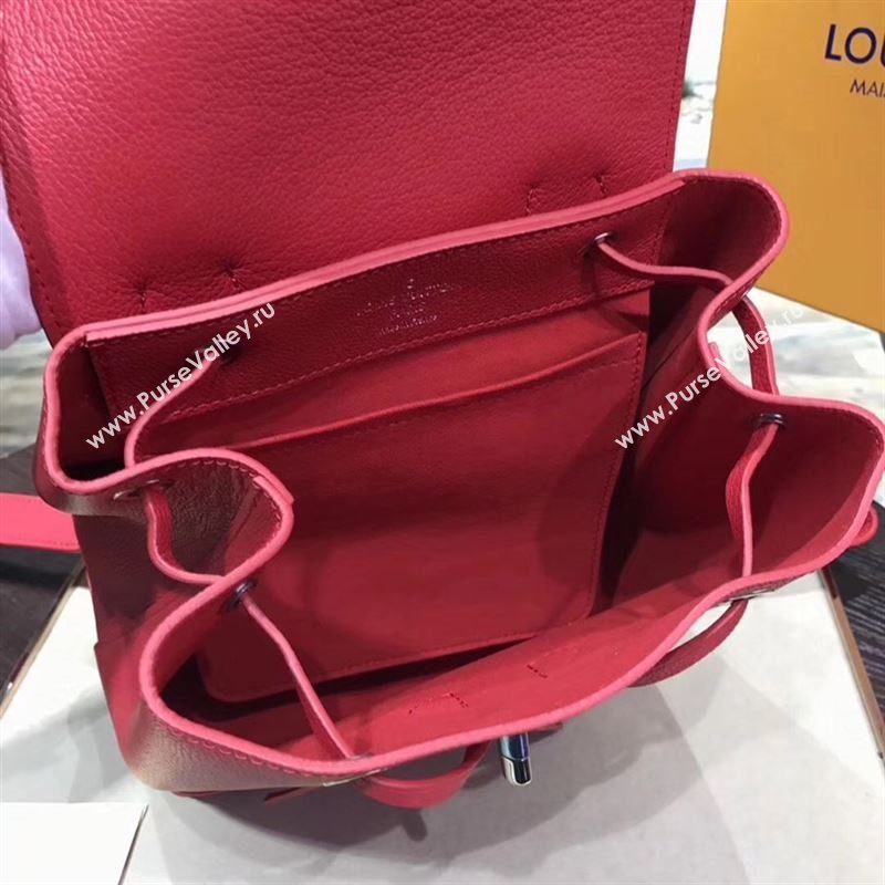 replica Louis Vuitton LV Lockme Backpack Handbag Real Leather Bag M41814 Red