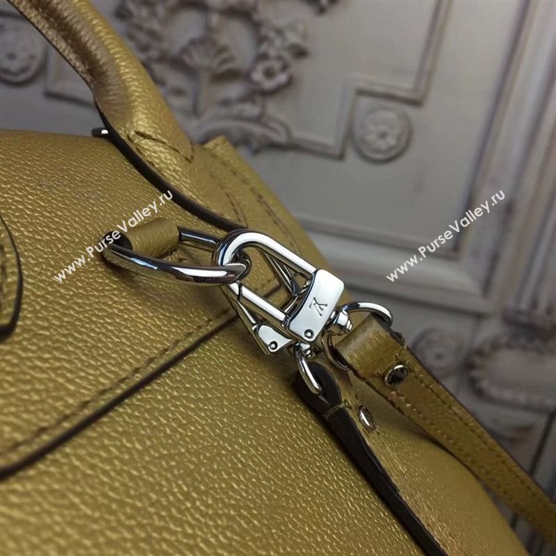 replica Louis Vuitton LV Lockme Mini Backpack Handbag Real Leather Bag M54575 Gold