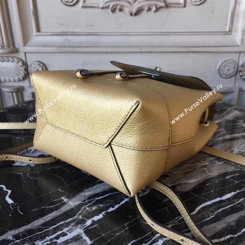 replica Louis Vuitton LV Lockme Mini Backpack Handbag Real Leather Bag M54575 Gold