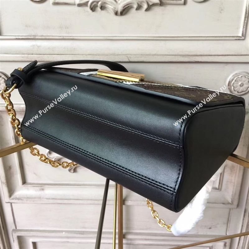 replica Louis Vuitton LV Twist MM Handbag Monogram Chain Shoulder Bag M44214 Brown
