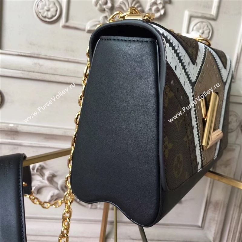 replica Louis Vuitton LV Twist MM Handbag Monogram Chain Shoulder Bag M44214 Brown