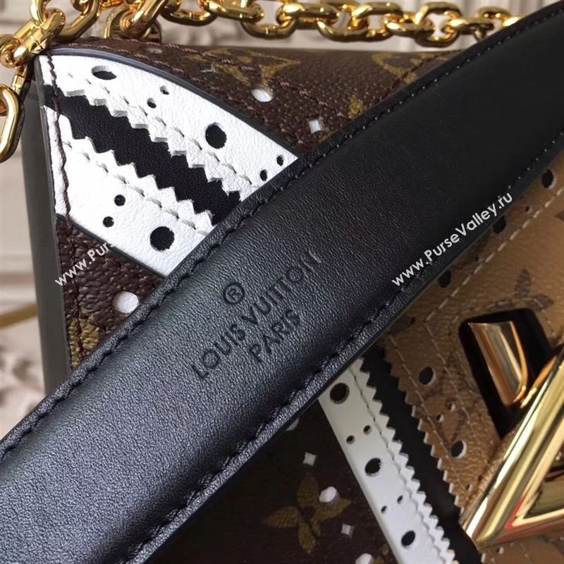 replica Louis Vuitton LV Twist MM Handbag Monogram Chain Shoulder Bag M44214 Brown