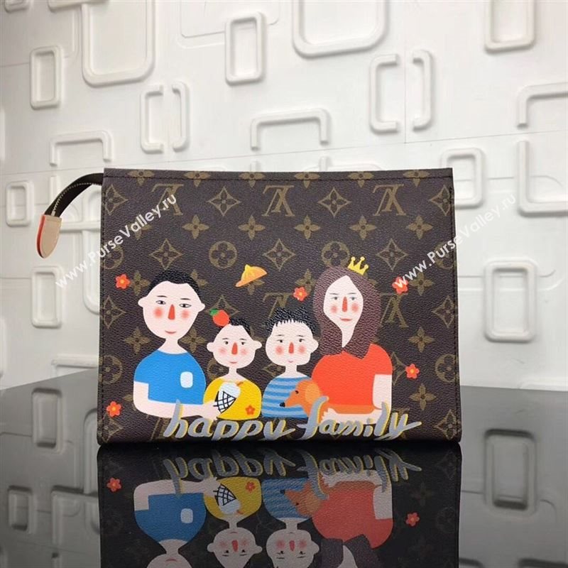 replica Louis Vuitton LV Toiletry Pouch 26 Happy Family Clutch Handbag Bag M47542