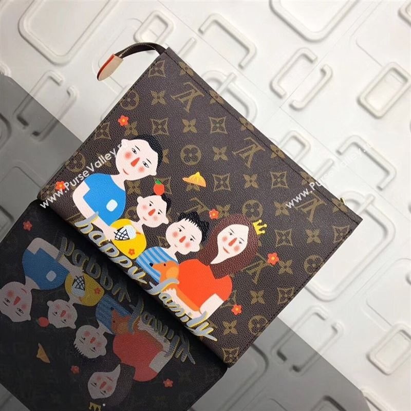 replica Louis Vuitton LV Toiletry Pouch 26 Happy Family Clutch Handbag Bag M47542