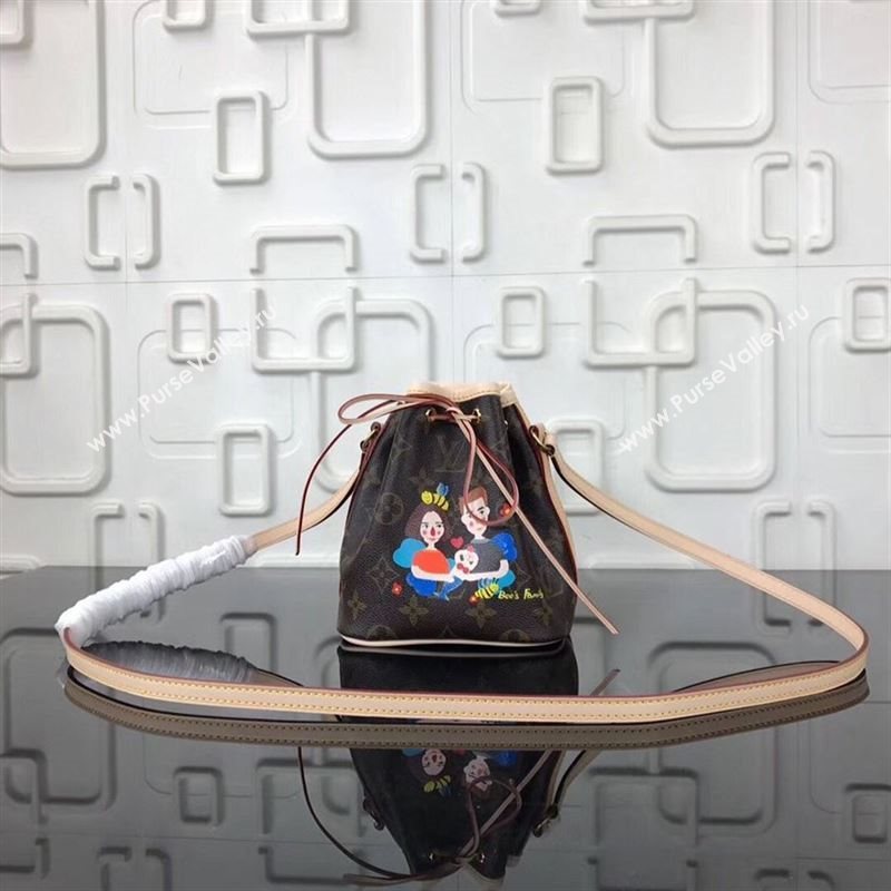 replica Louis Vuitton LV Nano Noe Happy Family Handbag Monogram Shoulder Bag M41346