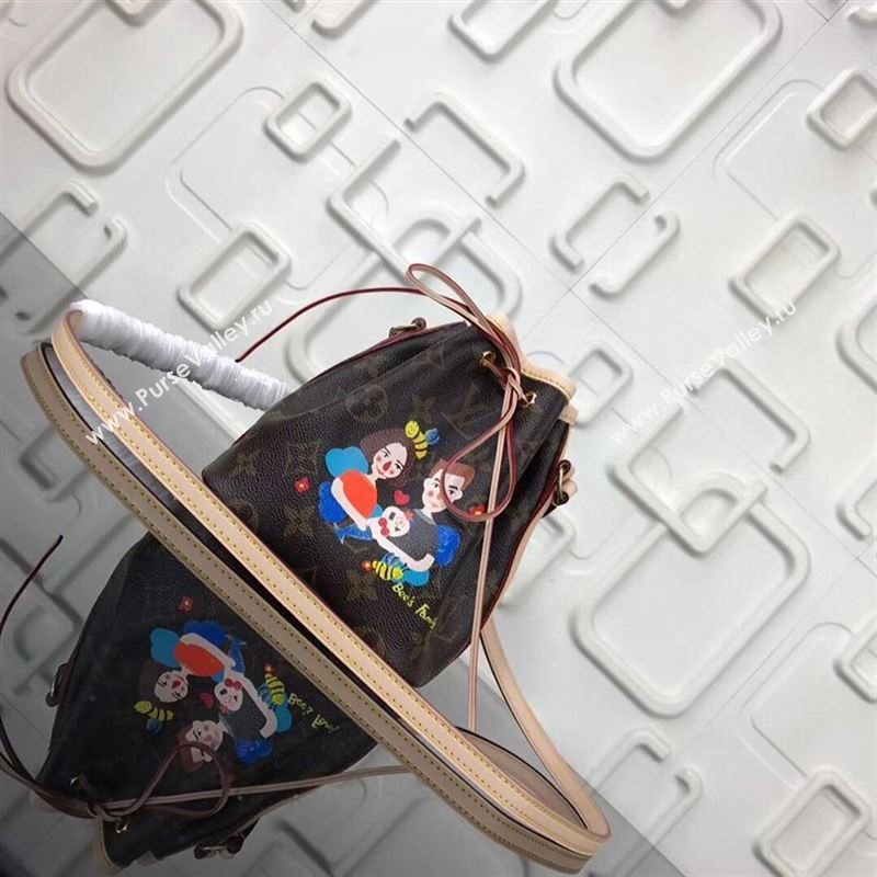 replica Louis Vuitton LV Nano Noe Happy Family Handbag Monogram Shoulder Bag M41346