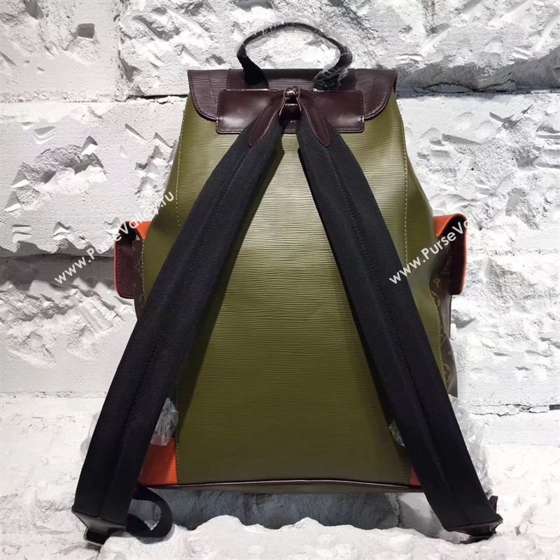 replica Louis Vuitton LV Supreme Christopher PM Backpack Epi Leather Bag M41709 Green&Orange