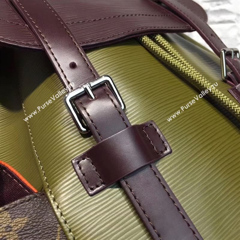 replica Louis Vuitton LV Supreme Christopher PM Backpack Epi Leather Bag M41709 Green&Orange