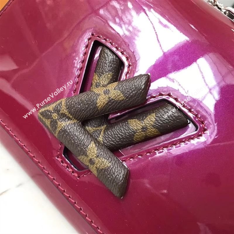 replica Louis Vuitton LV Twist PM Handbag Real Leather Chain Shoulder Bag M54730 Maroon