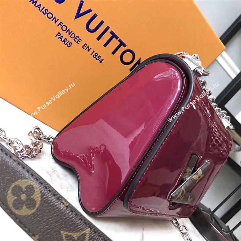 replica Louis Vuitton LV Twist PM Handbag Real Leather Chain Shoulder Bag M54730 Maroon
