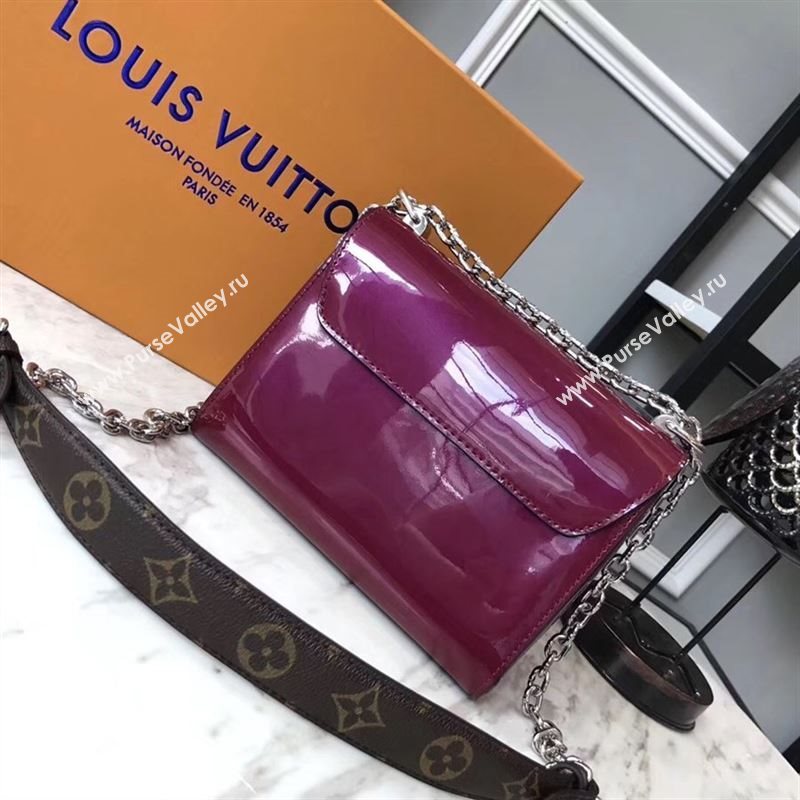 replica Louis Vuitton LV Twist PM Handbag Real Leather Chain Shoulder Bag M54730 Maroon