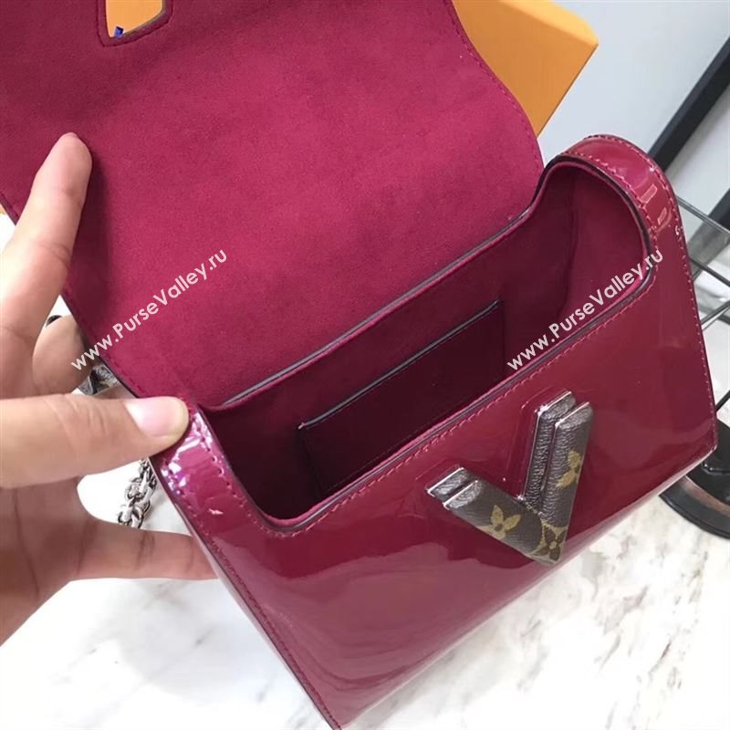 replica Louis Vuitton LV Twist PM Handbag Real Leather Chain Shoulder Bag M54730 Maroon