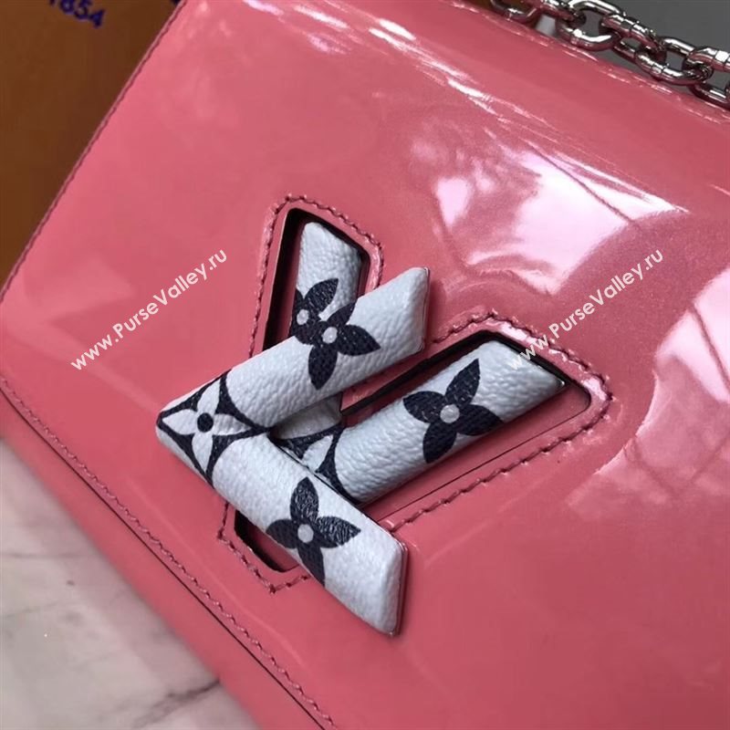 replica Louis Vuitton LV Twist PM Handbag Real Leather Chain Shoulder Bag M54728 Pink