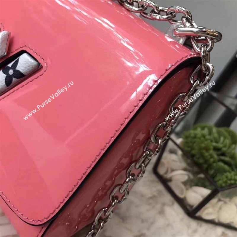 replica Louis Vuitton LV Twist PM Handbag Real Leather Chain Shoulder Bag M54728 Pink