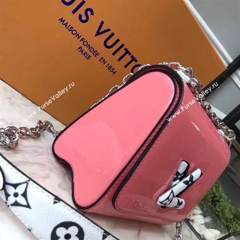 replica Louis Vuitton LV Twist PM Handbag Real Leather Chain Shoulder Bag M54728 Pink