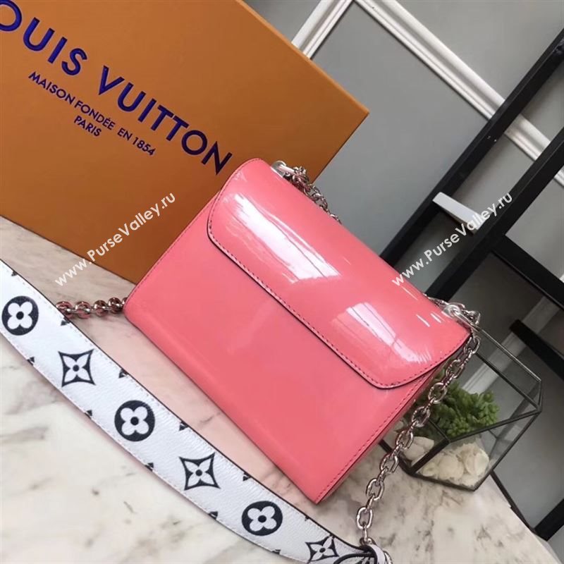 replica Louis Vuitton LV Twist PM Handbag Real Leather Chain Shoulder Bag M54728 Pink