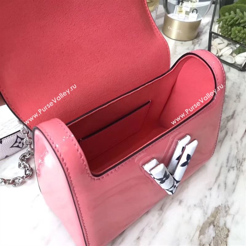replica Louis Vuitton LV Twist PM Handbag Real Leather Chain Shoulder Bag M54728 Pink