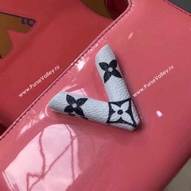 replica Louis Vuitton LV Twist PM Handbag Real Leather Chain Shoulder Bag M54728 Pink