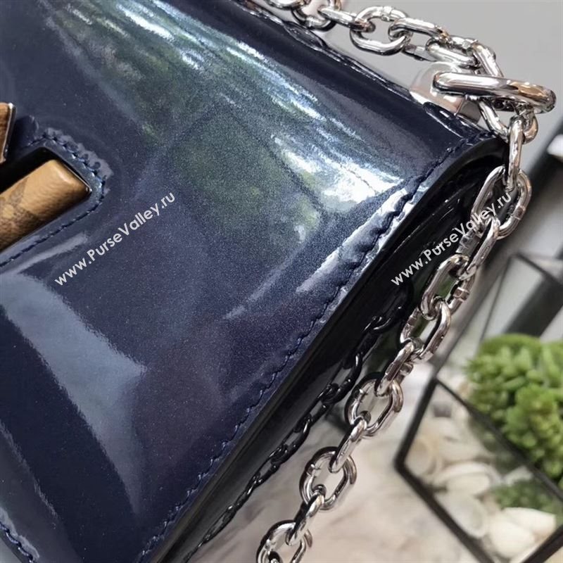 replica Louis Vuitton LV Twist PM Handbag Real Leather Chain Shoulder Bag M54730 Navy