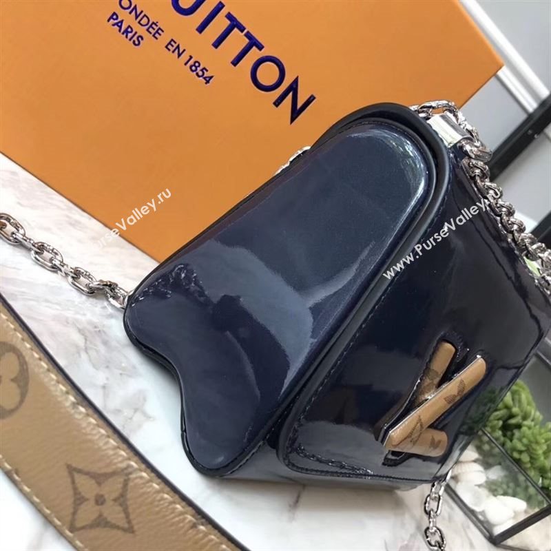 replica Louis Vuitton LV Twist PM Handbag Real Leather Chain Shoulder Bag M54730 Navy