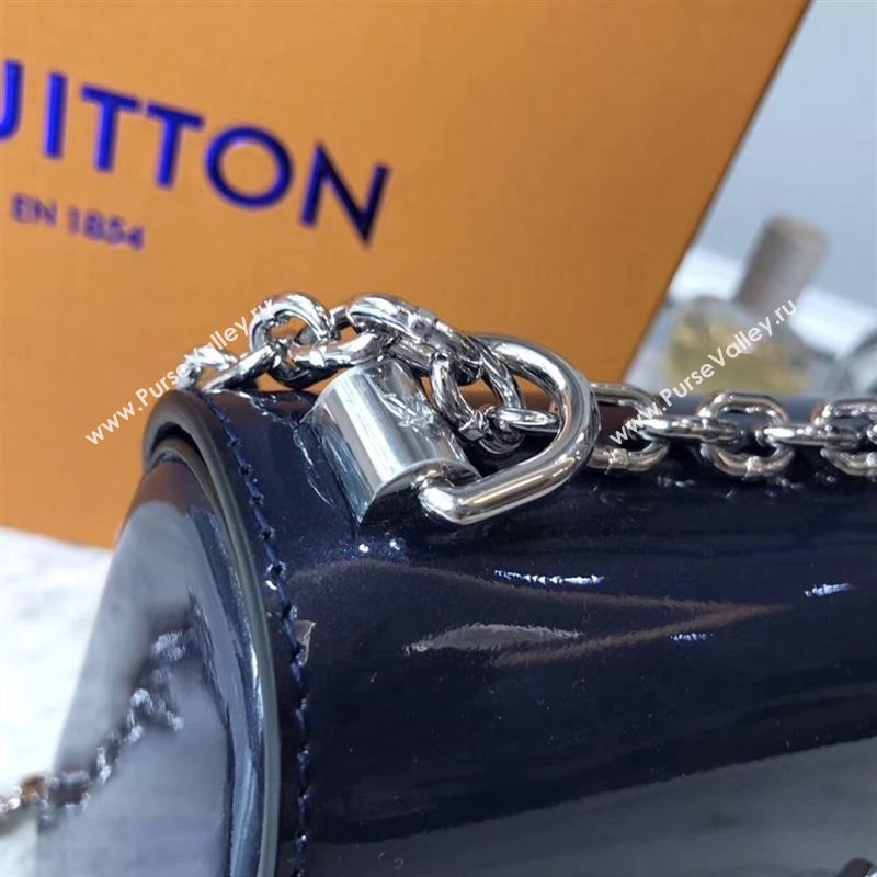 replica Louis Vuitton LV Twist PM Handbag Real Leather Chain Shoulder Bag M54730 Navy