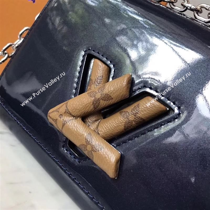 replica Louis Vuitton LV Twist PM Handbag Real Leather Chain Shoulder Bag M54730 Navy