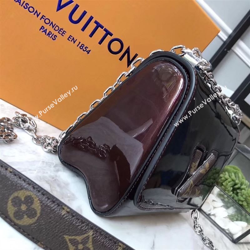 replica Louis Vuitton LV Twist PM Handbag Real Leather Chain Shoulder Bag M54730 Wine