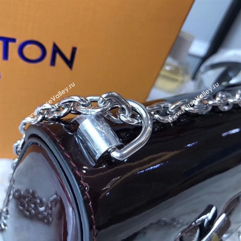 replica Louis Vuitton LV Twist PM Handbag Real Leather Chain Shoulder Bag M54730 Wine