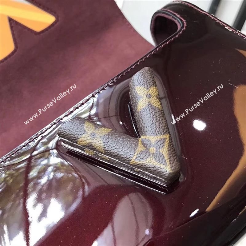 replica Louis Vuitton LV Twist PM Handbag Real Leather Chain Shoulder Bag M54730 Wine