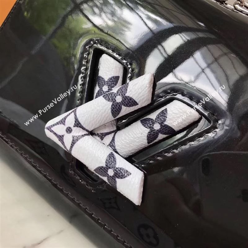 replica Louis Vuitton LV Twist PM Handbag Real Leather Chain Shoulder Bag M54243 Black