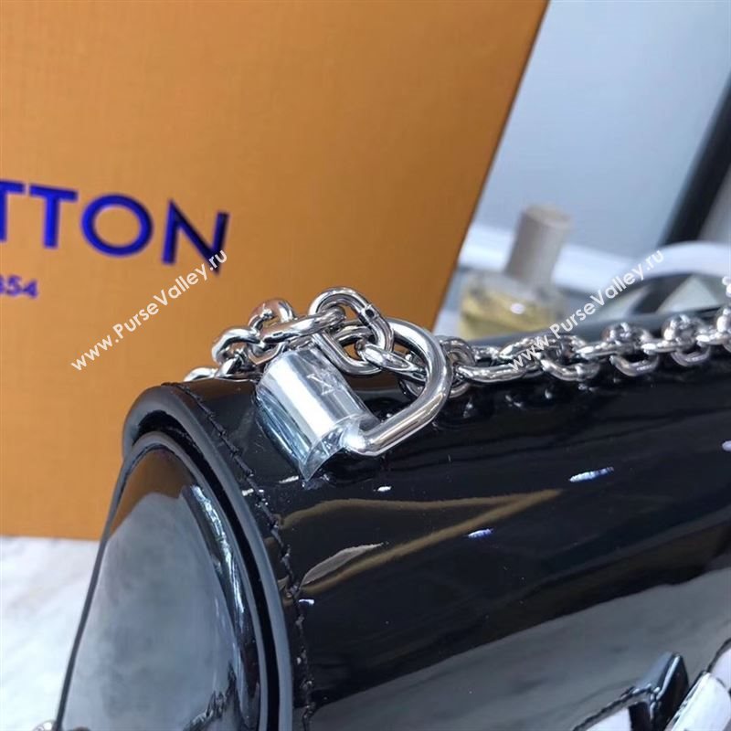 replica Louis Vuitton LV Twist PM Handbag Real Leather Chain Shoulder Bag M54243 Black