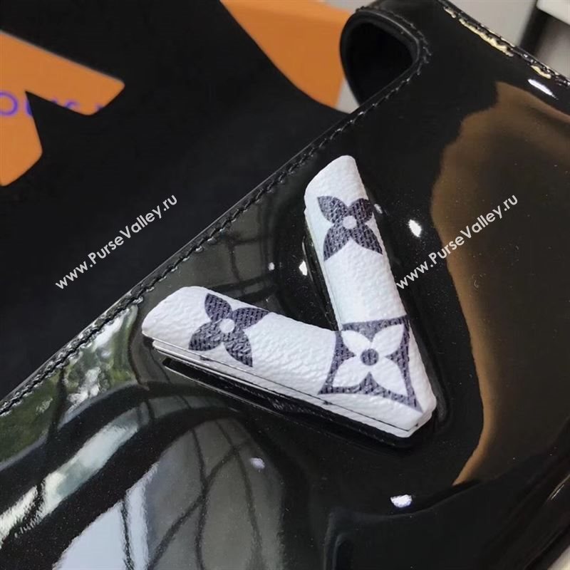 replica Louis Vuitton LV Twist PM Handbag Real Leather Chain Shoulder Bag M54243 Black