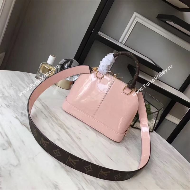 replica Louis Vuitton LV Alma BB Handbag Monogram Real Leather Shoulder Bag M54785 Pink 