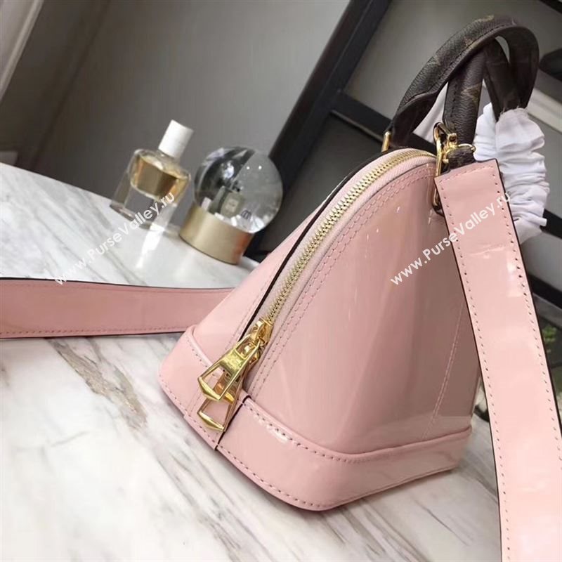 replica Louis Vuitton LV Alma BB Handbag Monogram Real Leather Shoulder Bag M54785 Pink 