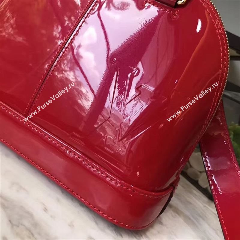 replica Louis Vuitton LV Alma BB Handbag Monogram Real Leather Shoulder Bag M54785 Red