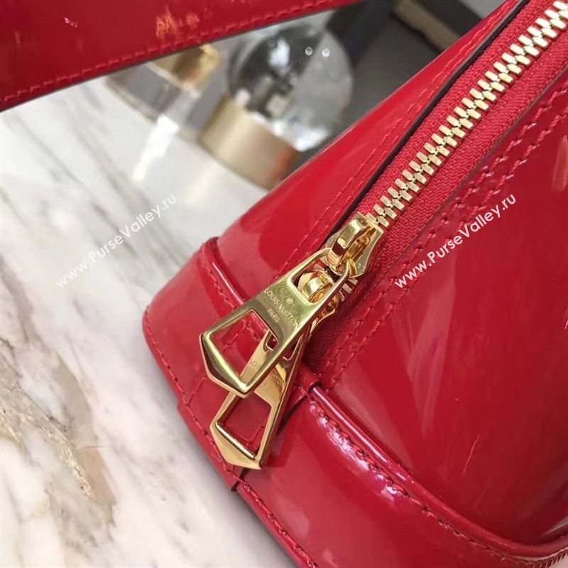 replica Louis Vuitton LV Alma BB Handbag Monogram Real Leather Shoulder Bag M54785 Red